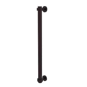 18 in. Center-to-Center Refrigerator Pull with Groovy Aents in Antique Bronze