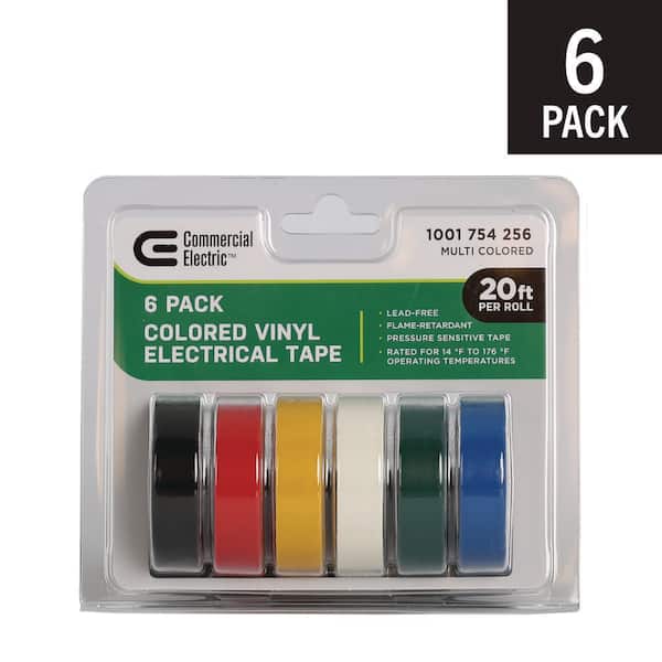1/2 in. x 20 ft. Electric Tape, Multi-Color (6-Pack)