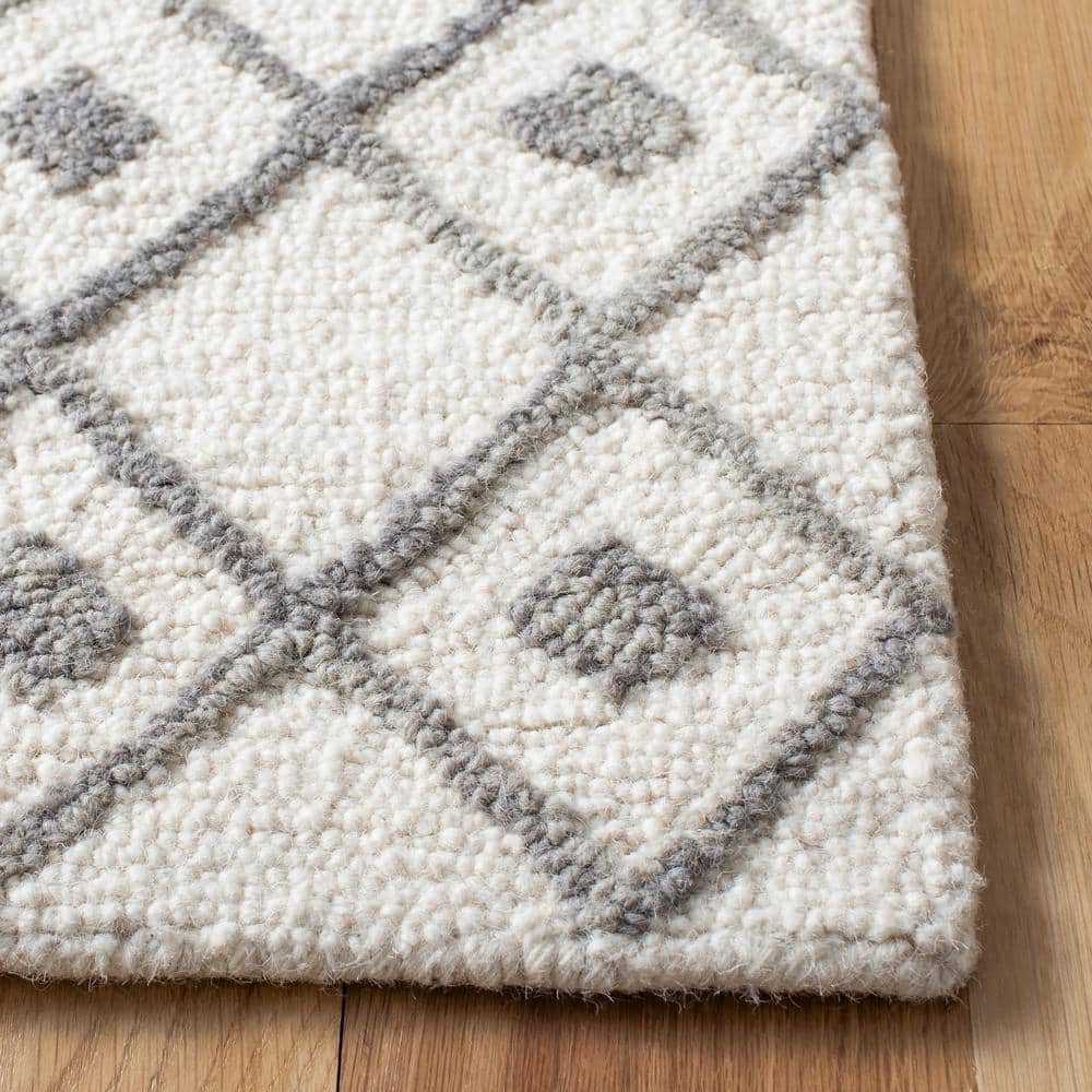 Gray Wool Handmade Tufted Rectangular 4' x 6' Rug