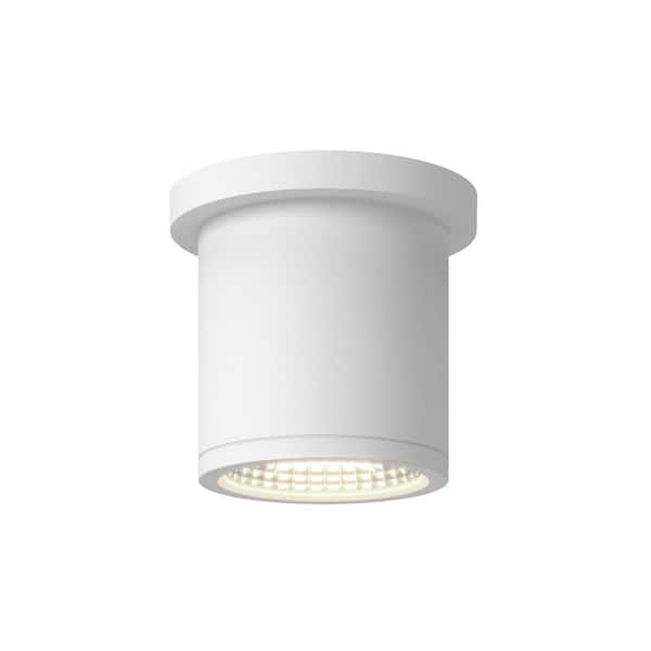 Nordic 4-in (3-in Dia. ) White LED Exterior Semi-Flush Mount