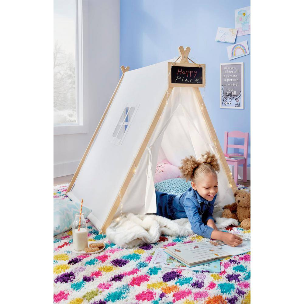Sweedi Kids' Play Tent with Chalkboard in Organic Cotton and Pine