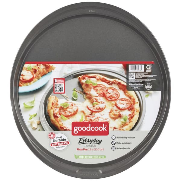 Everyday Nonstick Steel Pizza Pan, 12", Gray