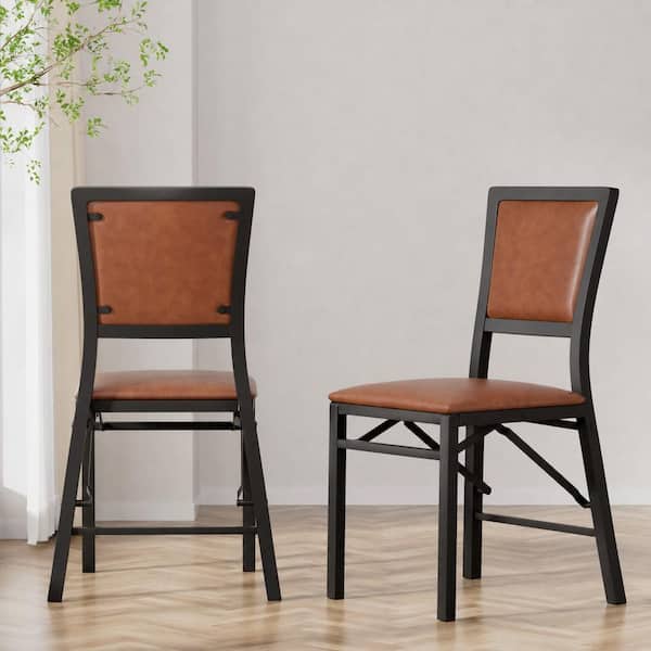 VECELO Foldable Dining Chairs Set of 2 Space-Saving, No Assembly