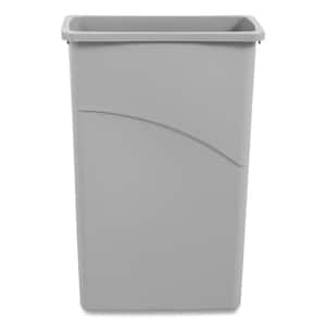 Slim Waste Container, 23 Gal., Gray, Plastic