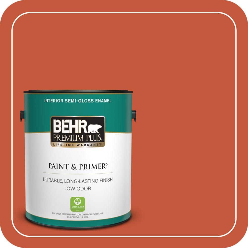 1 gal. #BIC-31 Fire Coral Semi-Gloss Enamel Low Odor Interior Paint & Primer product image for price tracking