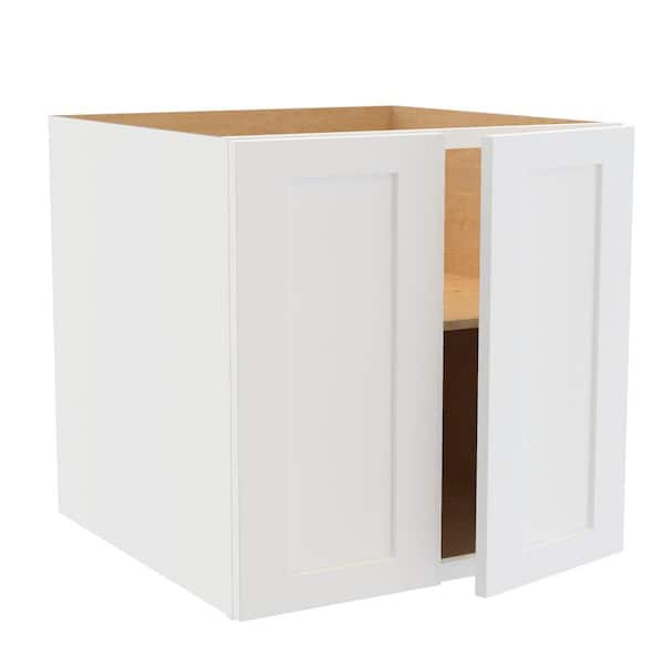 Home Decorators Collection Newport 24 in. W x 24 in. D x 24 in. H Assembled Plywood Wall Bridge Kitchen Cabinet in Pacific White with Soft Close