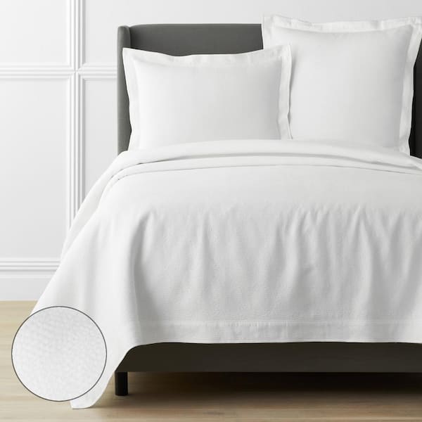 The Company Store Legends Hotel Asher White King Cotton Matelasse Coverlet