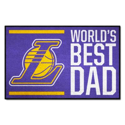 Los Angeles Lakers Purple 1.5 ft. x 2.5 ft. Starter Area Rug World's Best Dad Starter Mat