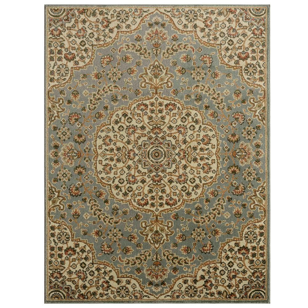 Royalty Medallion Blue/Ivory 8 ft. x 10 ft. Geometric Area Rug price history on PriceWatchPro