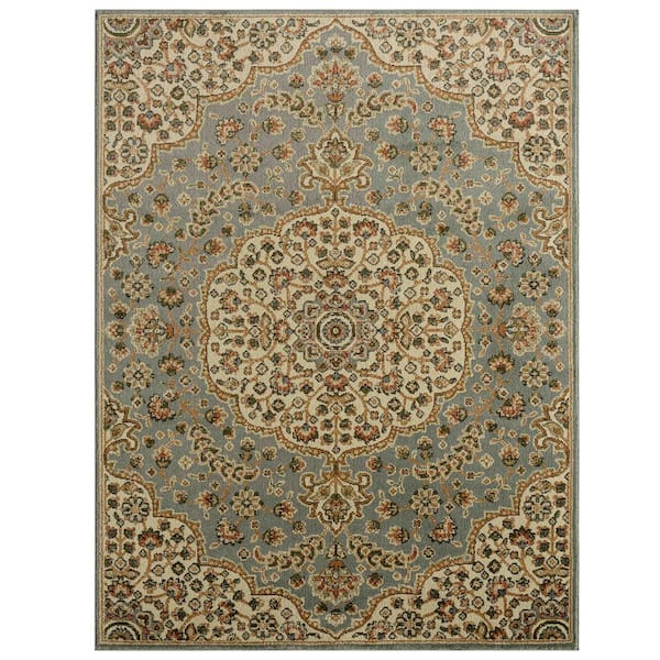 Home Dynamix Royalty Medallion Blue/Ivory 8 ft. x 10 ft. Geometric Area Rug