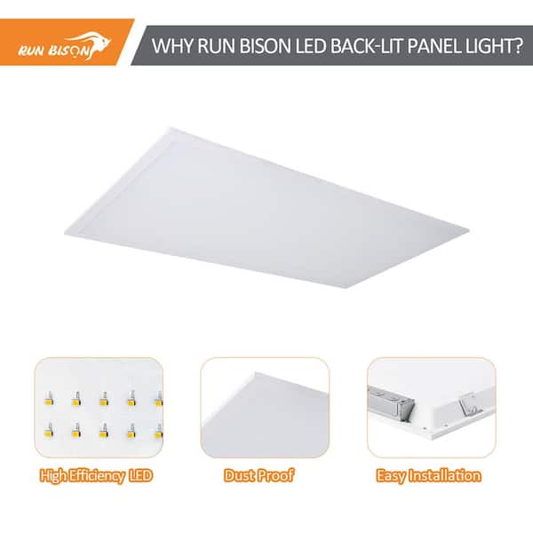 2-PACK 4 ft. x 2 ft. Dimmable White CCT And Wattage Selectable Integrated  LED Back-Lit Panel Light,3300-4400-5500Lumens