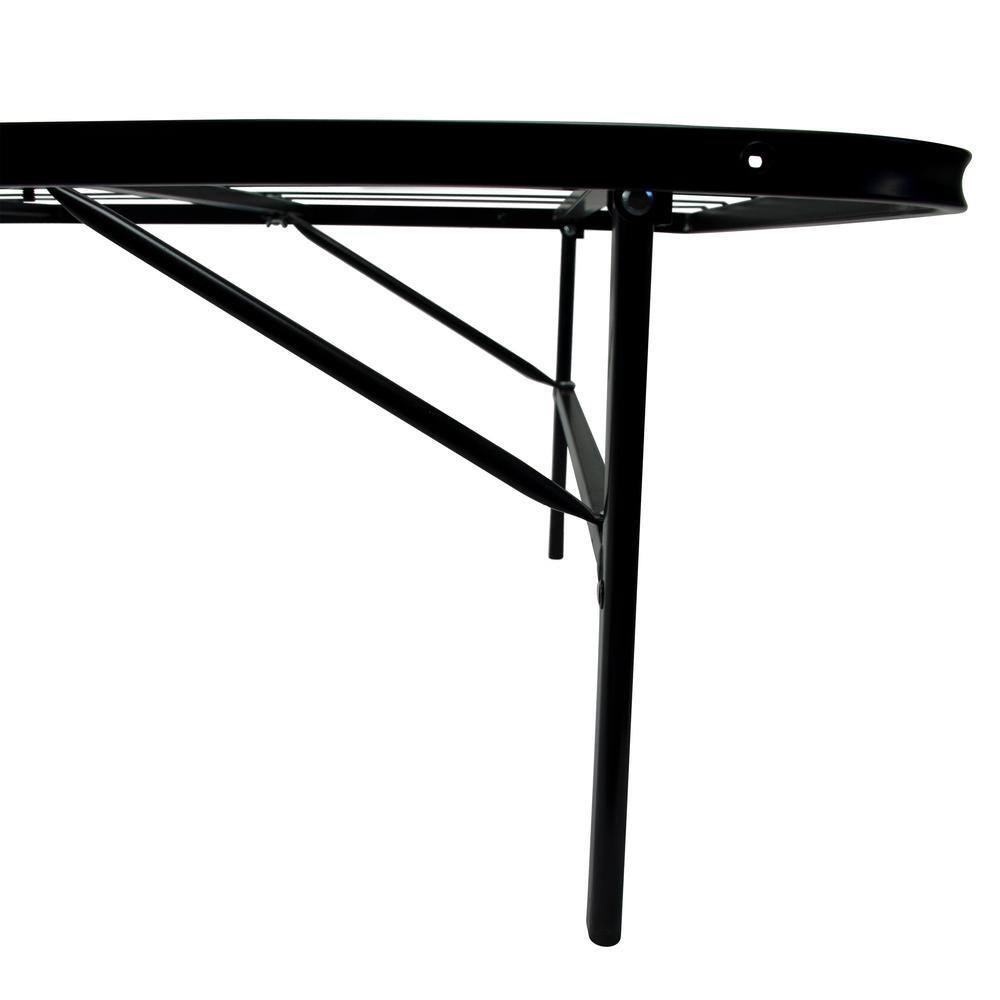 King Black Metal Platform Bed Frame with Storage