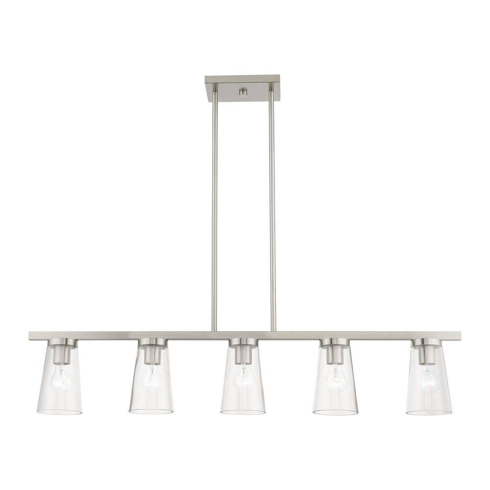 Brushed Nickel 5-Light Chandelier with Clear Glass Shades
