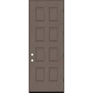 Regency 36 in. x 96 in. 8-Panel LHOS Ashwood Stain Mahogany Fiberglass Prehung Front Door