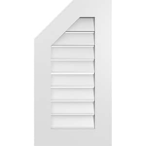 16 in. x 30 in. Octagonal Surface Mount PVC Gable Vent: Functional with Standard Frame