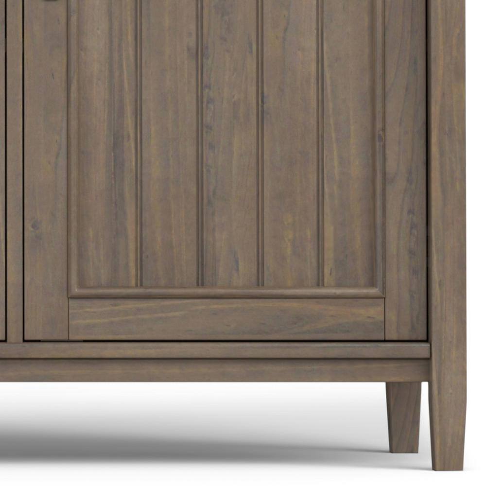Lev 60'' Smoky Brown Solid Wood Adjustable Shelving Cabinet