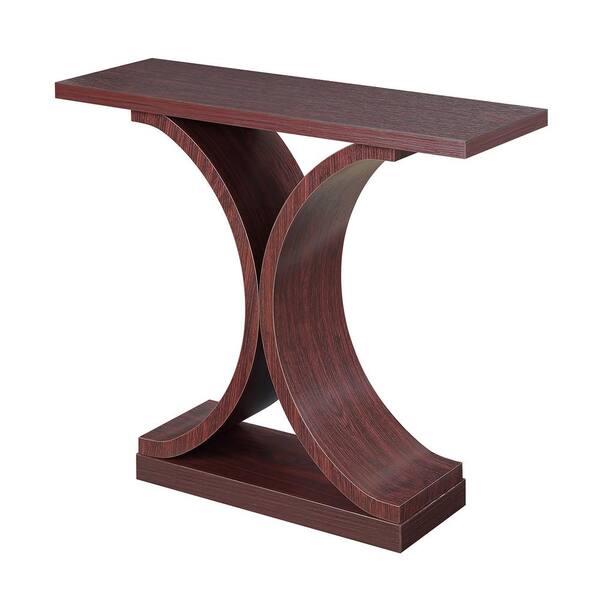 Convenience Concepts Newport 36 in. Mahogany Standard Rectangle Composite Console Table