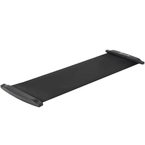 Black 72 in. x 20 in. Non-Slip PVC Exercise Slide Board with End Stops, Booties, and Carrying Bag (10 sq. ft. covered)