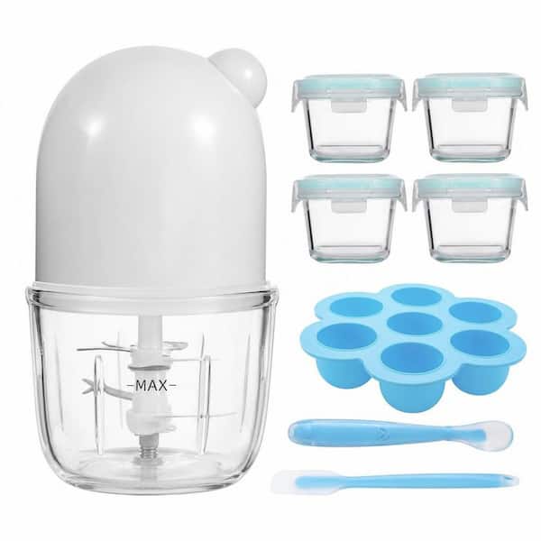 Baby Food Maker and Food Processor with Tray, Silicone Spoon, Spatula for Fruit, Veggies, Meat, Baby Feeding Essentials
