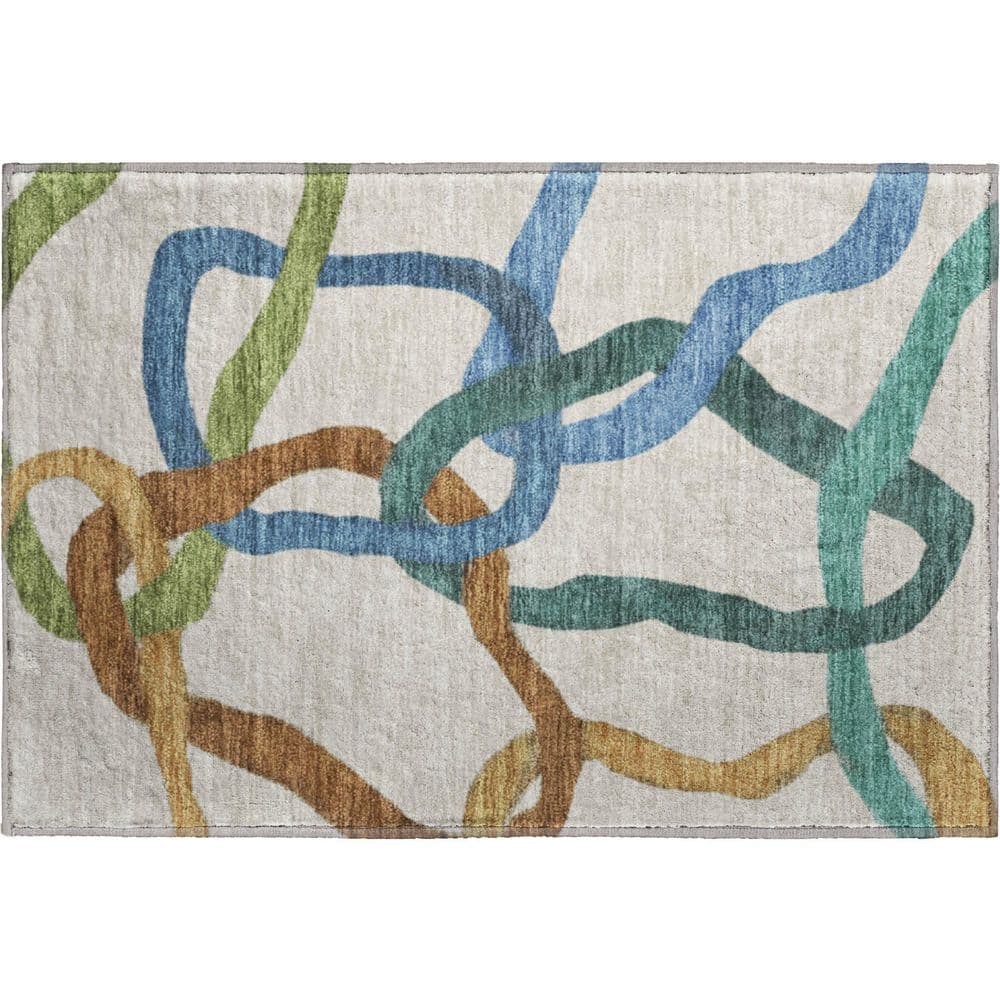 Mayfield Premium Machine Washable Abstract AMF2394 Beige 2 ft. x 3 ft. Accent Rug price history on PriceWatchPro