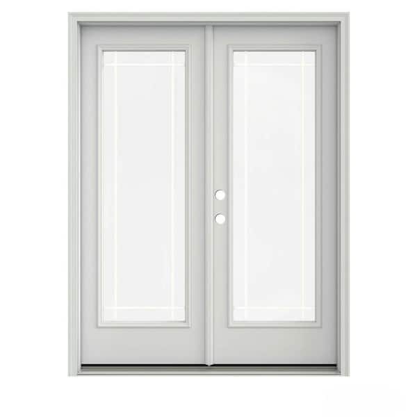 JELD-WEN 60 in. x 80 in. Primed Steel Right-Hand Inswing 9 Lite Glass Stationary/Active Patio Door