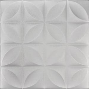 Perceptions Silver 1.6 ft. x 1.6 ft. Decorative Foam Glue Up Ceiling Tile (21.6 sq. ft./case)