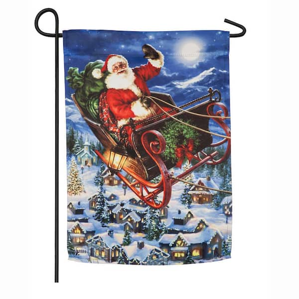 Evergreen 18 in. x 12.5 in. Delivering Christmas Garden Suede Flag ...