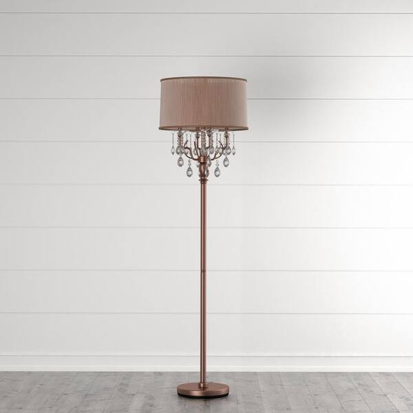 OK LIGHTING 62 in. Antique Rosie Crystal Floor Lamp OK-5126F - The