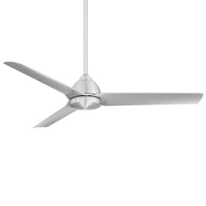 Mocha 54 in. Indoor/Outdoor Brushed Aluminum 3-Blade Smart Compatible Ceiling Fan with Remote Control