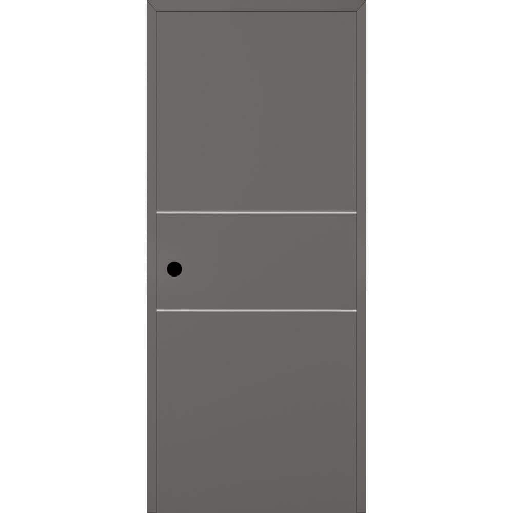 Optima 2 H DIY-Friendly 18 in. x 80 in. Right-Hand Solid Core Gray Matte Composite Single Prehung Interior Door price history on PriceWatchPro