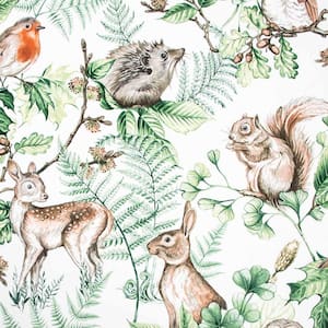 Woodland Animals Natural Wallpaper Sample