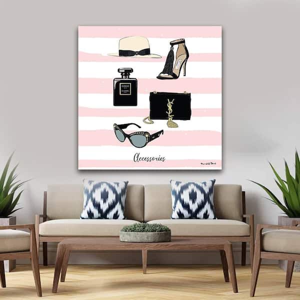 VENICE BEACH Collections Stylish Fashion Glam Accessories by Fairchild Paris 1 Piece Unframed Canvas Drawing Print 30 in. x 30 in.
