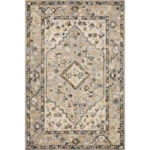Beatty Grey/Ivory 1 ft. 6 in. x 1 ft. 6 in. Sample Traditional Wool Area Rug