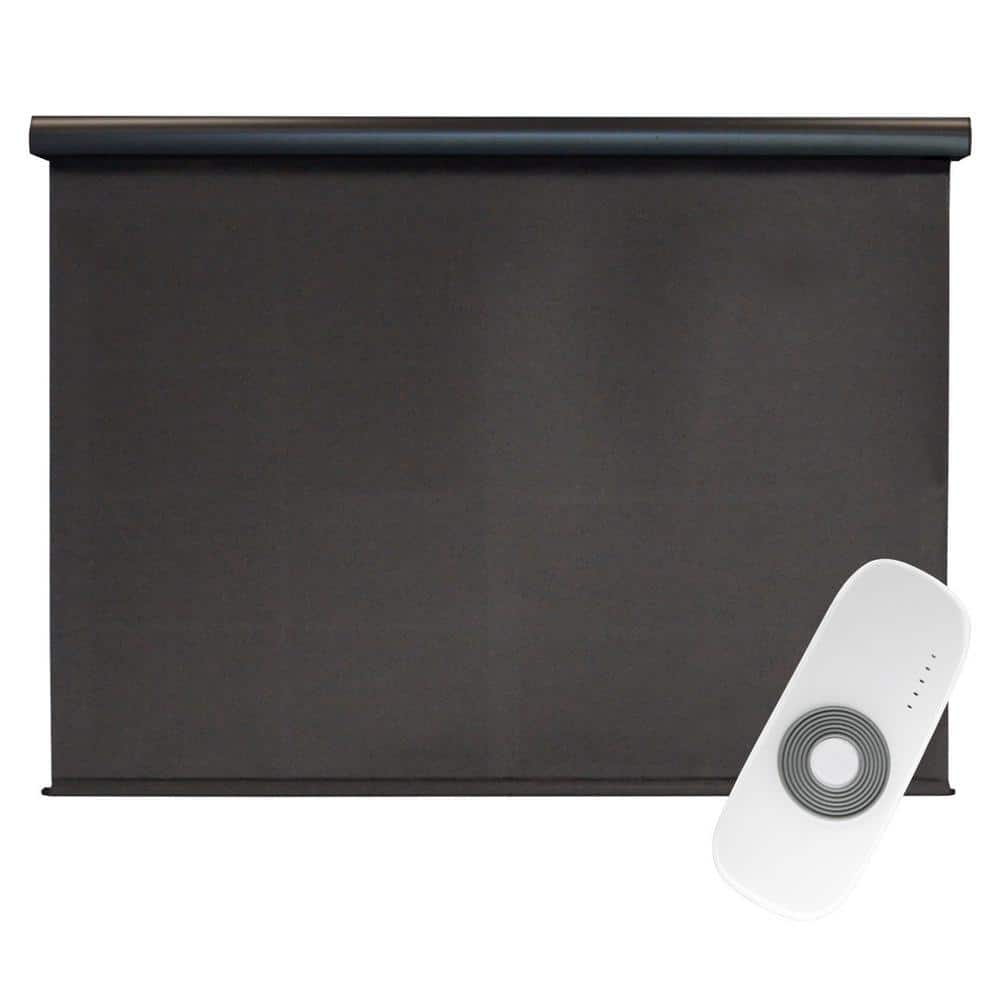 Moonstone Dark Brown Motorized Outdoor Patio Roller Shade with Valance 72 in. W x 96 in. L price history on PriceWatchPro
