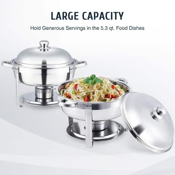 4-teiliges Chafing Dish Buffet-Set – Je 5 QT, Edelstahl Silber, Zum Warmhalten Von Speisen
