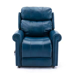 Langdon Navy Blue Leather Gel Lift and Massage Chair