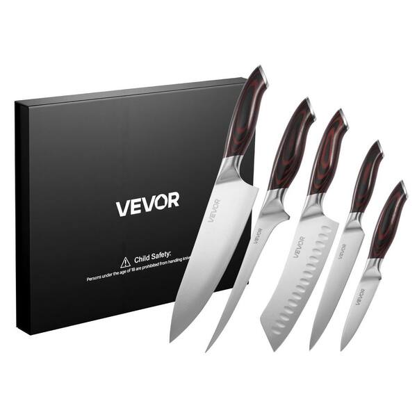 Kitchen Knife Set, 5 Piece High Carbon Stainless Steel Sharp Knife Set, Durable and Rust-Resistant, Professional Kitchen