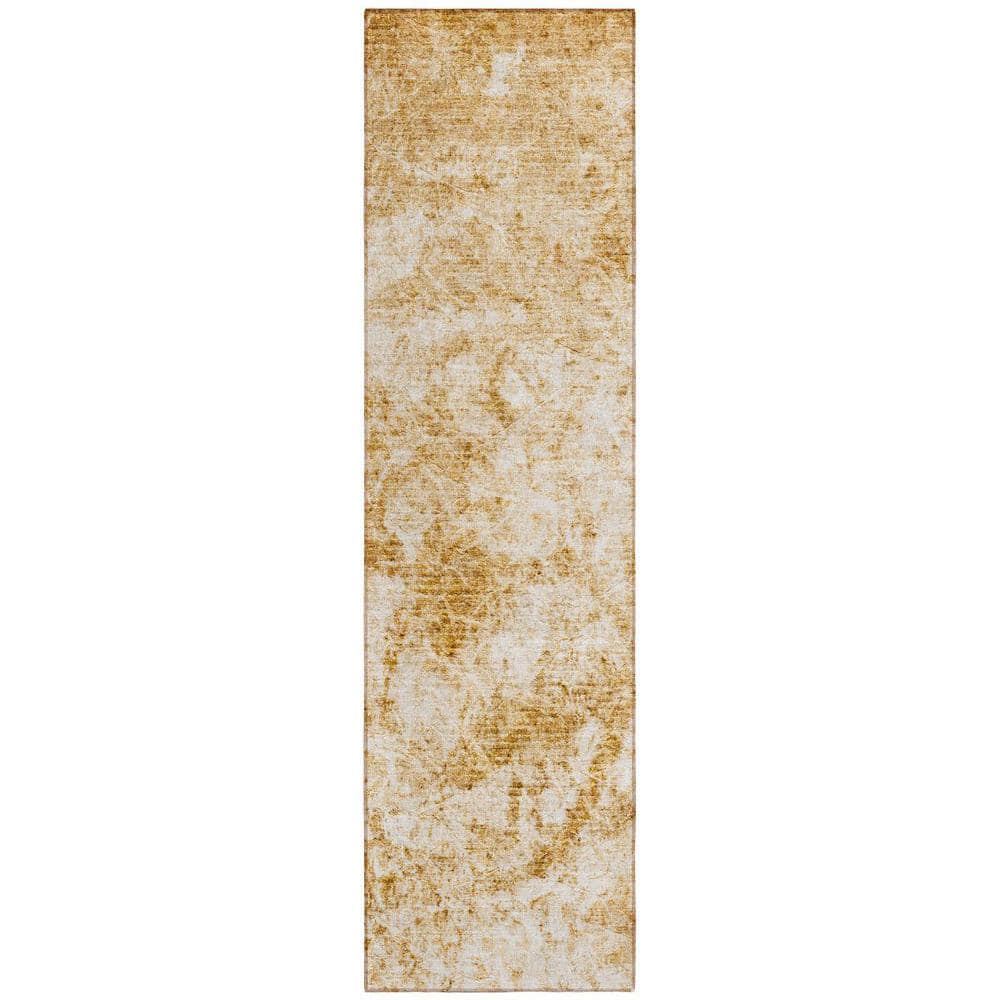 Cream and Gold 2 ft. x 8 ft. Woven Abstract Runner Indoor/Outdoor Area Rug price history on PriceWatchPro
