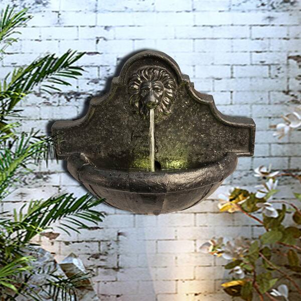 Peaktop Outdoor Lion Head Wall Fountain With Led Light Vfd8433 The Home Depot Peaktop Outdoor Lion Head Wall Fountain, Outdoor Wall Fountains