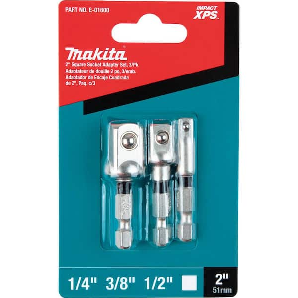 Makita Impact Xps Square 2 In Socket Adapter 3 Piece E The Home Depot