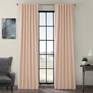 Bellini Peach Polyester Room Darkening Curtain - 50 in. W x 108 in. L Rod Pocket with Back Tab Single Curtain Panel