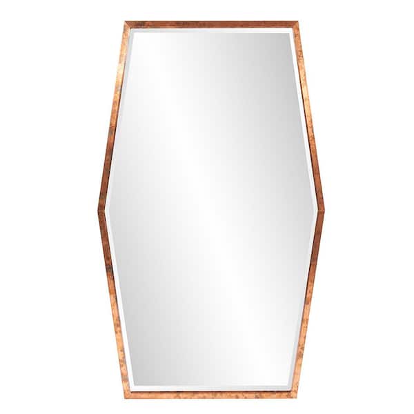 Marley Forrest Large Irregular Acid Treated Copper Beveled Glass Classic Mirror (47 in. H x 28 in. W)