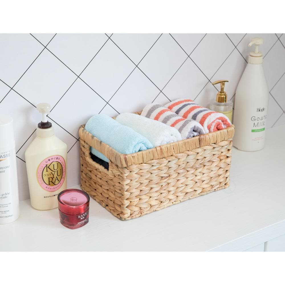 Small Natural Wicker Rectangular Storage Basket