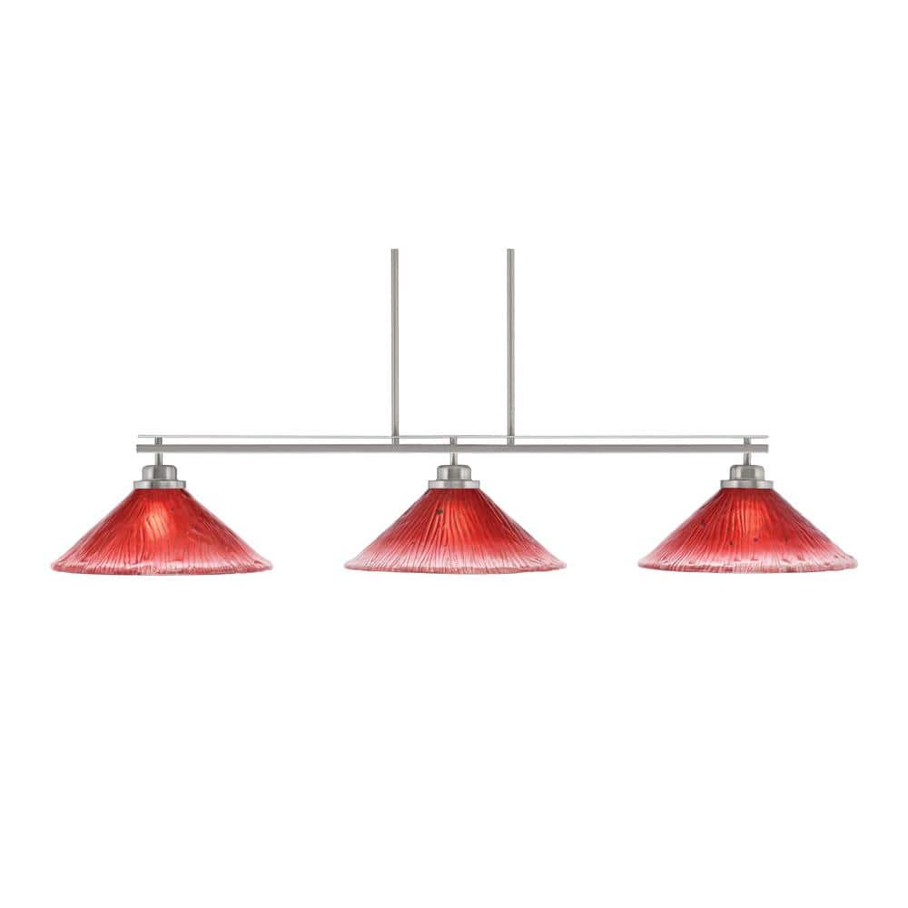 Monroe 3-Light Billiard Light, Round Fitter, Brushed Nickel Finish, 16 in. 