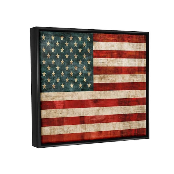The Stupell Home Decor Collection US American Flag Wood Textured ...