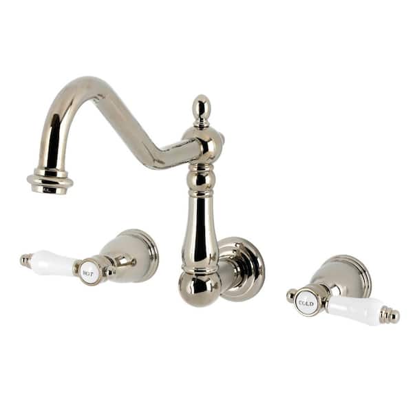 Bel-Air 2-Handle Wall Mount Standard Kitchen Faucet in Polished Nickel