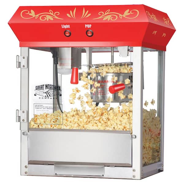 GREAT NORTHERN 6106 Great 6 Oz. Northern Popcorn Red Foundation Top Popcorn Popper Machine
