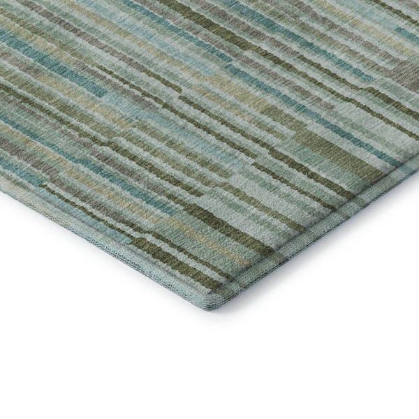 Mayfield Premium Machine Washable Abstract AMF2102 Aloe 2 ft. x 3 ft. Accent Rug