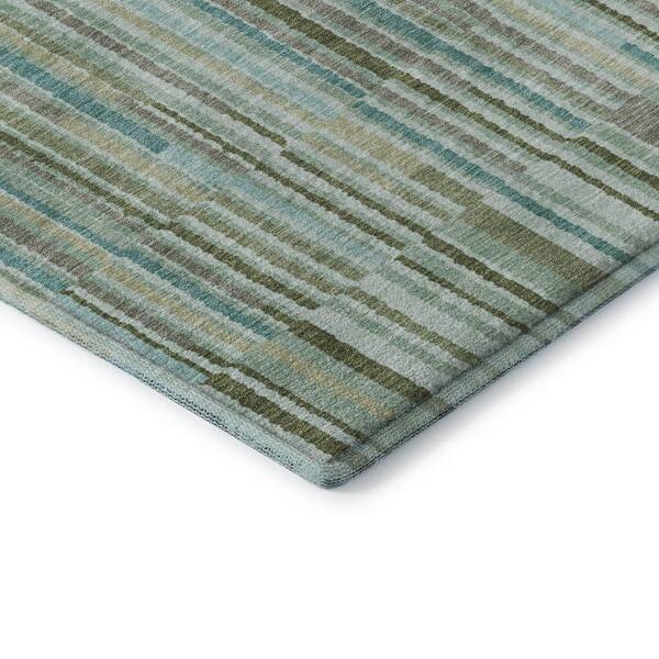 Mayfield Premium Machine Washable Abstract AMF2102 Aloe 9 ft. x 12 ft. Area Rug