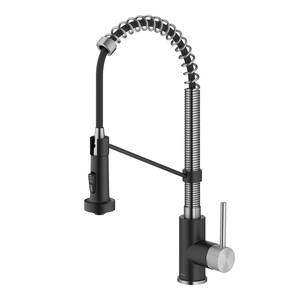 Bolden Touchless Sensor Pull-Down Single Handle Kitchen Faucet in Spot-Free Stainless Steel/Matte Black